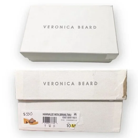 NIB Veronica BeardHannalee WovenClog Sandal Size 10, Brown multi